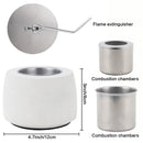 4.7"x3" Mini White Cement Fireplace Round