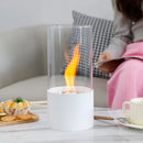 JHY DESIGN Portable Tabletop Firepit Cylindrical With Glass