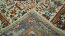Wool Area Rug Hand Knotted Ivory Charcoal Rust - Modern Traditional by The Rug Decor