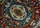 Wool Area Rug Hand Knotted Ivory Charcoal Rust - Modern Traditional by The Rug Decor