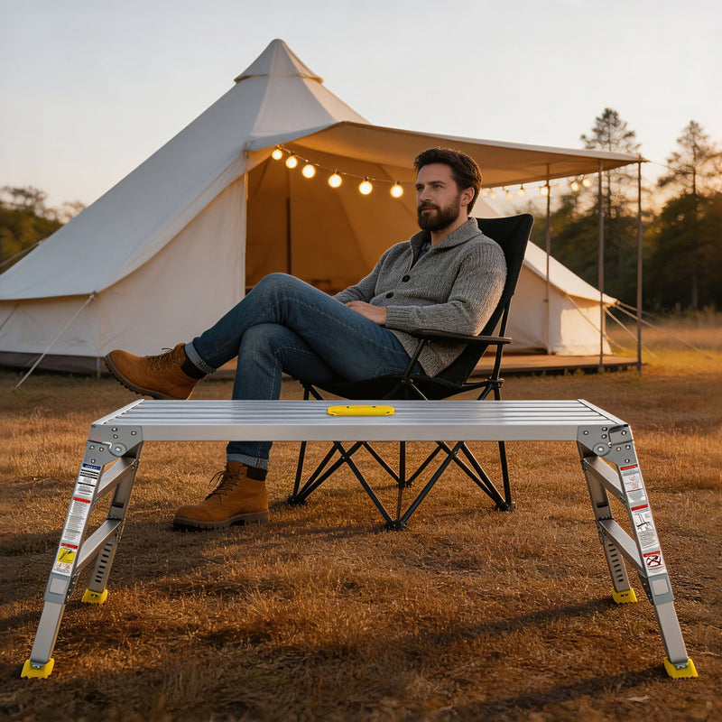 Aluminum Work Platform, 43 x 18 Inch, 300 LB Capacity, Adjustable Height, photo 6 of 10
