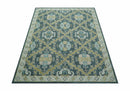 Taj Custom Made Teal Traditional Design Hand Tufted Wool Rug