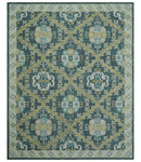 Taj Custom Made Teal Traditional Design Hand Tufted Wool Rug