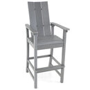 Tall Adirondack Chair Outdoor Bar Stool with Ergonomic Backrest for Backyard-Black by DirectDeals