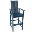 Tall Adirondack Chair Outdoor Bar Stool with Ergonomic Backrest for Backyard-Black by DirectDeals