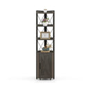 Tall Corner Storage Cabinet with 3-Tier Shelf and Enclosed Cabinet by LJGDeals