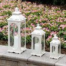 Set of 3  10/14/19.5''H Candle Lanterns (Cream White)