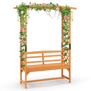 6.5 FT Tall Patio Garden Arbor with Pergola and 2-Seat Bench for Garden Backyard Decoration-Yellow by LJGDeals