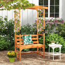 6.2 Feet Tall Patio Garden Arbor with Pergola and 2-Seat Bench for Garden Lawn Backyard Decoration-Yellow by LJGDeals