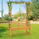 6.5 FT Tall Patio Garden Arbor with Pergola and 2-Seat Bench for Garden Backyard Decoration-Yellow by LJGDeals