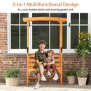 6.2 Feet Tall Patio Garden Arbor with Pergola and 2-Seat Bench for Garden Lawn Backyard Decoration-Yellow by LJGDeals