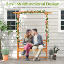 6.5 FT Tall Patio Garden Arbor with Pergola and 2-Seat Bench for Garden Backyard Decoration-Yellow by LJGDeals