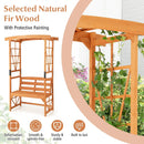 6.2 Feet Tall Patio Garden Arbor with Pergola and 2-Seat Bench for Garden Lawn Backyard Decoration-Yellow by LJGDeals
