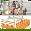 6.5 FT Tall Patio Garden Arbor with Pergola and 2-Seat Bench for Garden Backyard Decoration-Yellow by LJGDeals