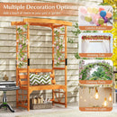 6.2 Feet Tall Patio Garden Arbor with Pergola and 2-Seat Bench for Garden Lawn Backyard Decoration-Yellow by LJGDeals