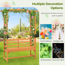 6.5 FT Tall Patio Garden Arbor with Pergola and 2-Seat Bench for Garden Backyard Decoration-Yellow by LJGDeals
