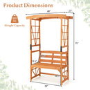 6.2 Feet Tall Patio Garden Arbor with Pergola and 2-Seat Bench for Garden Lawn Backyard Decoration-Yellow by LJGDeals