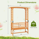 6.5 FT Tall Patio Garden Arbor with Pergola and 2-Seat Bench for Garden Backyard Decoration-Yellow by LJGDeals