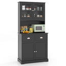 Tall Sideboard with 2 Drawers and Adjustable Shelves by LJGDeals
