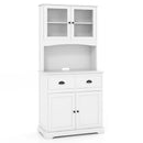 Tall Sideboard with 2 Drawers and Adjustable Shelves by LJGDeals