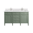 James Martin Brittany 60" Double Bathroom Vanity, Smokey Celadon