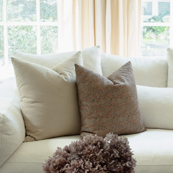 Odette Terracotta Botanical Pillow Cover, photo 2 of 6