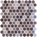 Tan Polished Hexagon Glass Mosaics 11 3/4x11 1/2