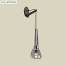 GobekUsa Tapered Crystal Wall Mount Light: Modern Bronze 1-Head Sconce with Dangling Cord