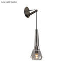 GobekUsa Tapered Crystal Wall Mount Light: Modern Bronze 1-Head Sconce with Dangling Cord