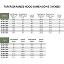 Stained Gray Wood Range Hood With Tapered Shiplap Front and Block Trim - 30", 36", 42", 48", 54" and 60" Widths Available