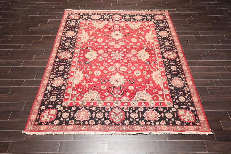 7'10" x 10' Hand Knotted Reversible Heriz Wool Area Rug Red