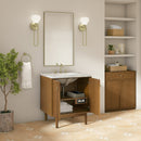 James Martin Laurent 30" Dual Mount Single Bathroom Vanity, Honey Oak