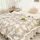 GobekUsa Butterfly Jacquard Double-Layer Wool Blanket: Soft & Warm for Autumn/Winter