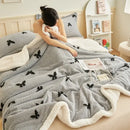 GobekUsa Butterfly Jacquard Double-Layer Wool Blanket: Soft & Warm for Autumn/Winter
