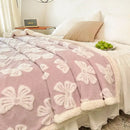GobekUsa Butterfly Jacquard Double-Layer Wool Blanket: Soft & Warm for Autumn/Winter