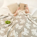 GobekUsa Butterfly Jacquard Double-Layer Wool Blanket: Soft & Warm for Autumn/Winter