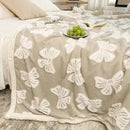 GobekUsa Butterfly Jacquard Double-Layer Wool Blanket: Soft & Warm for Autumn/Winter