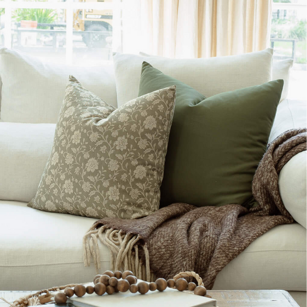 Esme Sage Green Floral Pillow Cover, photo 2 of 7