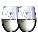 Set of 2 Zodiac Sign Wine Glasses with 2 Wooden Coasters (Taurus)