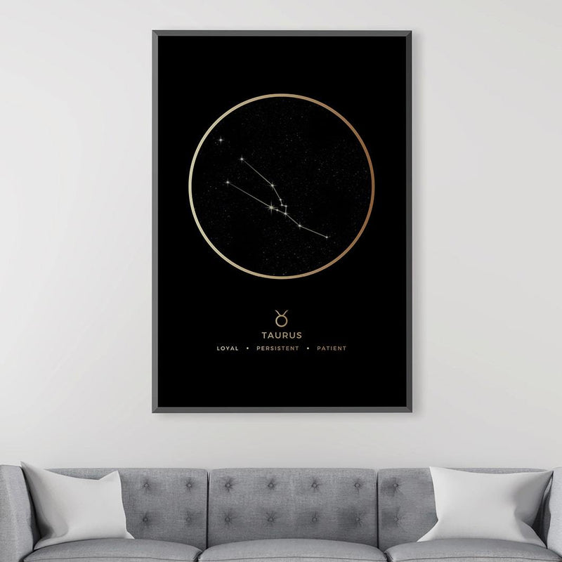 Taurus Traits Gold Canvas