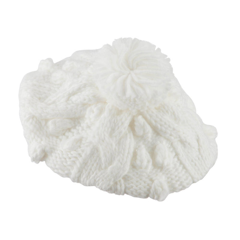 Twist Beret Knitted with Pom Pom