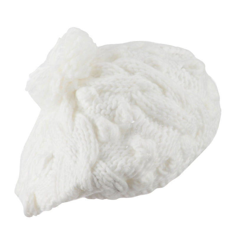Twist Beret Knitted with Pom Pom