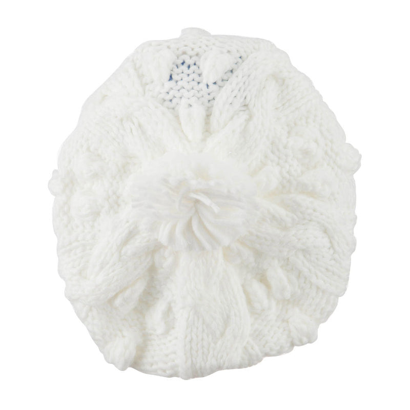 Twist Beret Knitted with Pom Pom