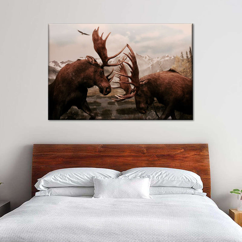 Moose Battle Wall Art