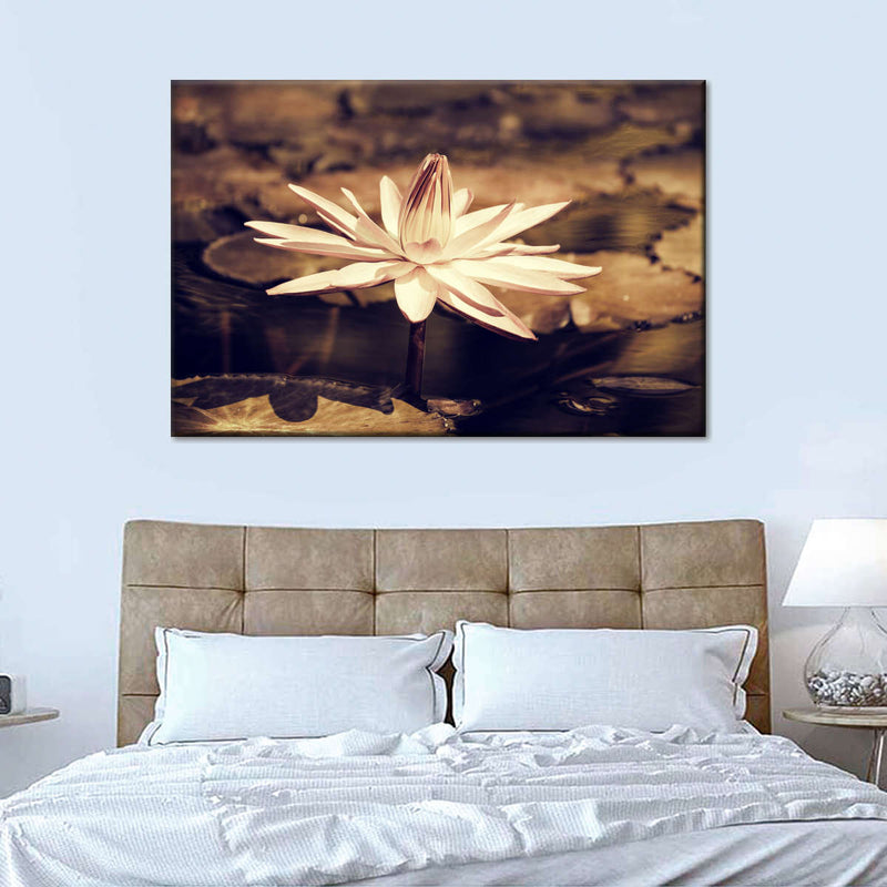 Sepia Lotus Flower Wall Art