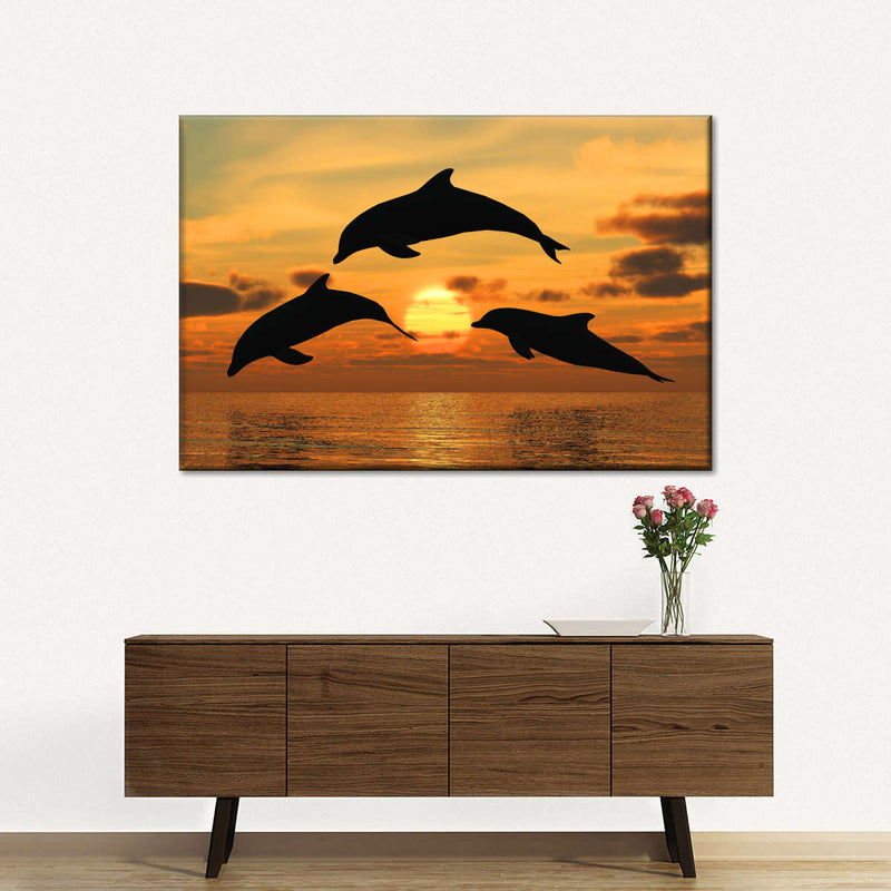 Flying Dolphins Wall Art