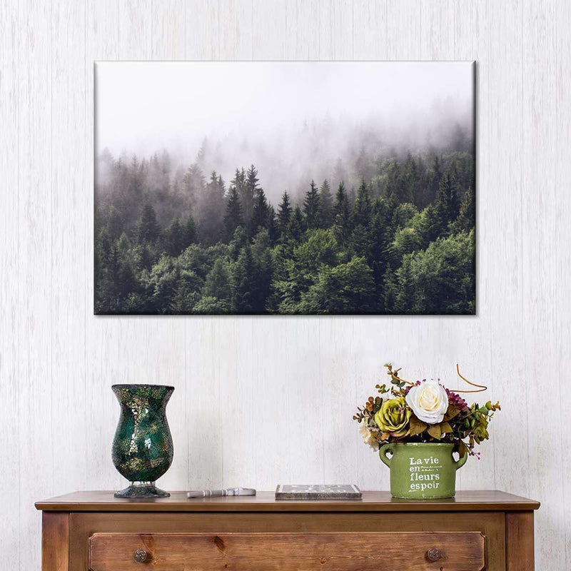 Misty Pine Forest Wall Art