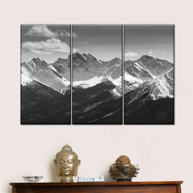 Monochrome Rocky Mountains Wall Art