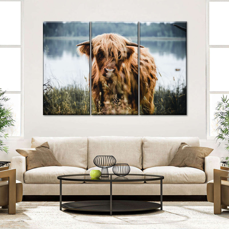 Lakeside Highland Cow Wall Art