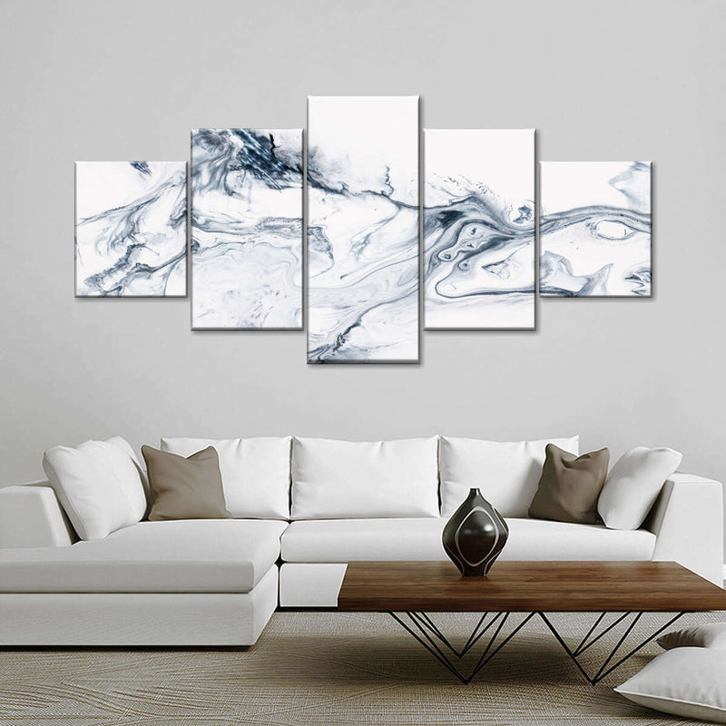 Grey And White Abstract Wall Art